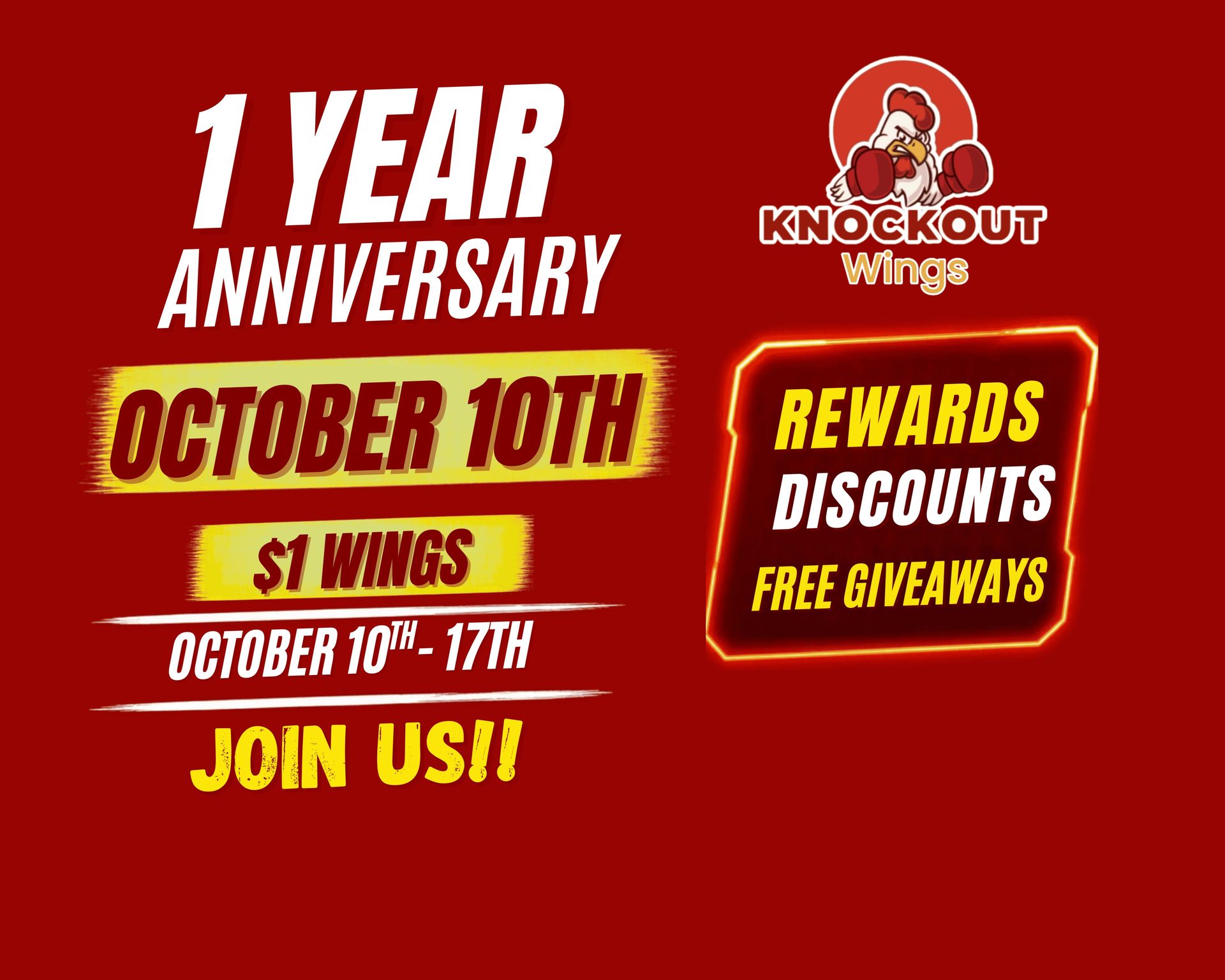 Knockout Wings Turns 1!